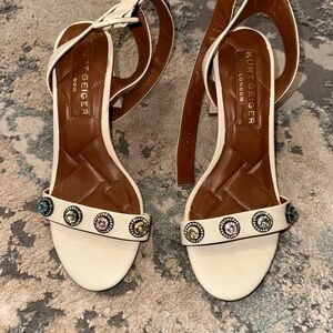Kurt Geiger Cream and Brown heels with Adjustable Slingback